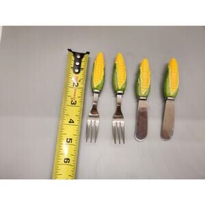 Pair Of CHEESE/BUTTER/DIP SPREADER KNIVES W/ Matching Hors D'oeuvre Forks Japan